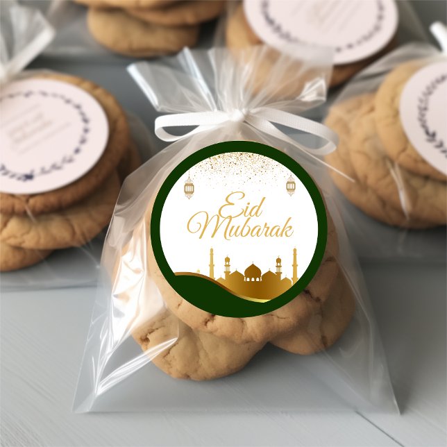 Islamic Eid Greeting Sticker – Gold Confetti (Von Creator hochgeladen)