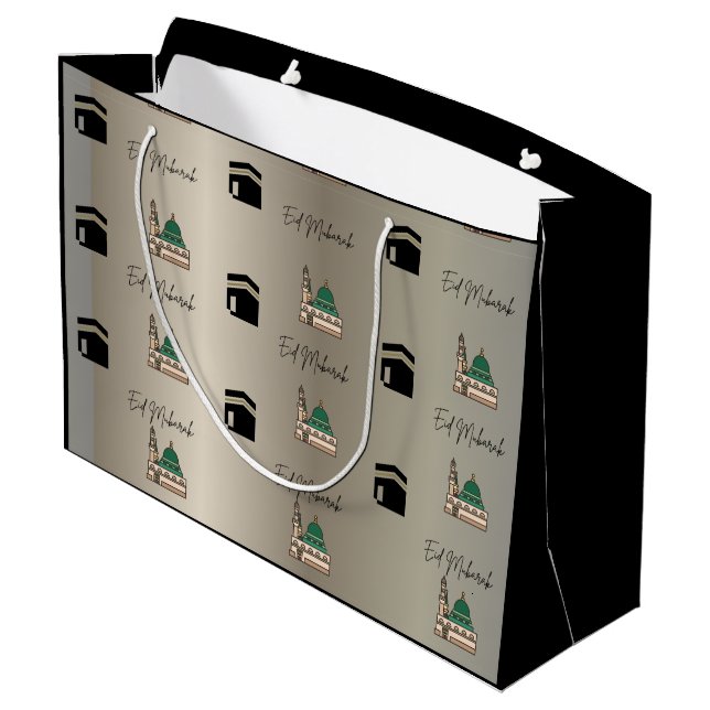 Islamic Gift Bags | Eid Mubarak Presents Große Geschenktüte (Rückseite Schrägansicht)