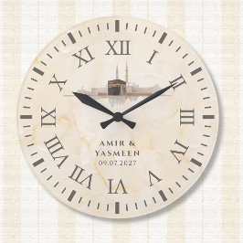 Islamic Kaaba Decor | Muslim Wedding Gift Große Wanduhr