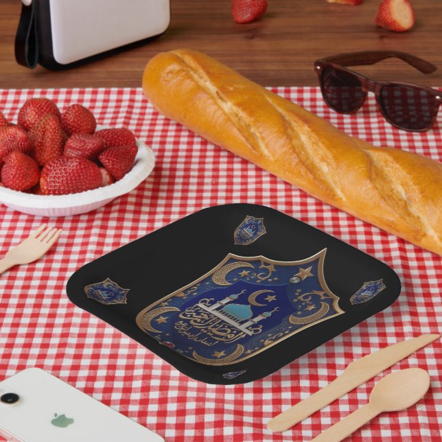 Islamic Picnic Coaster – Crescent & Calligraphy El Pappteller (Picknick)