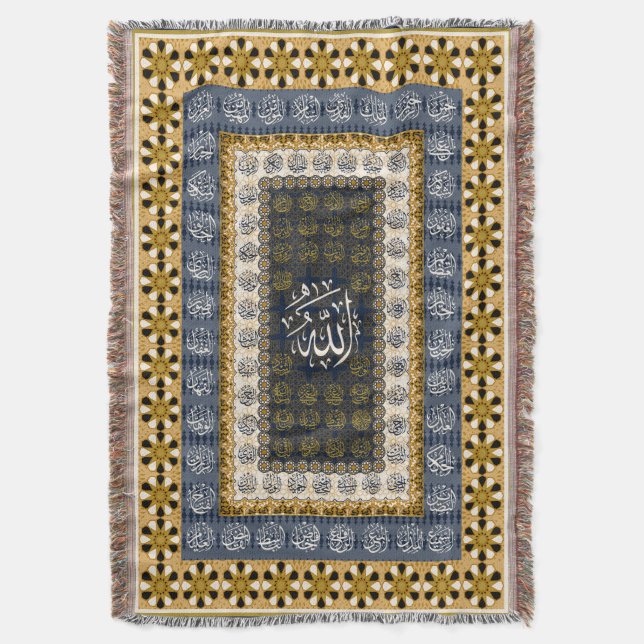 Islamic Wall Art Allah Names Calligraphy Geometric Decke (Vorderseite Vertikal)