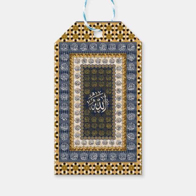 Islamic Wall Art Allah Names Calligraphy Geometric Geschenkanhänger (Vorderseite)