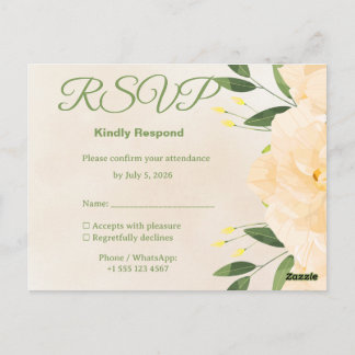 Islamic Wedding RSVP Card | Matching Nikah Invitat Postkarte