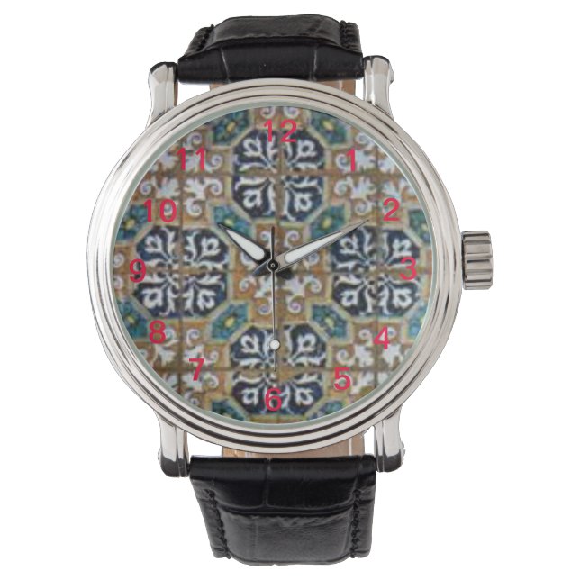 IslamicTile Custom Wristwatch Armbanduhr (Vorderseite)