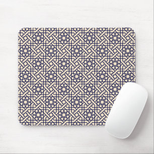 Islamisch Blau Weiß Marokkanisches Geometrisches M Mousepad