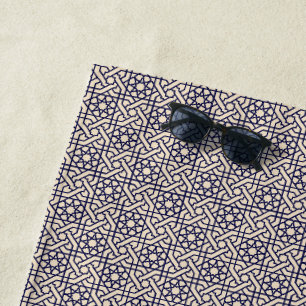 Islamisch Blau Weiße Marokkanische Geometrische Mu Strandtuch