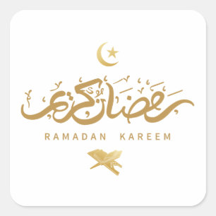 Islamische arabische Kalligrafie Ramadan Kareem Quadratischer Aufkleber