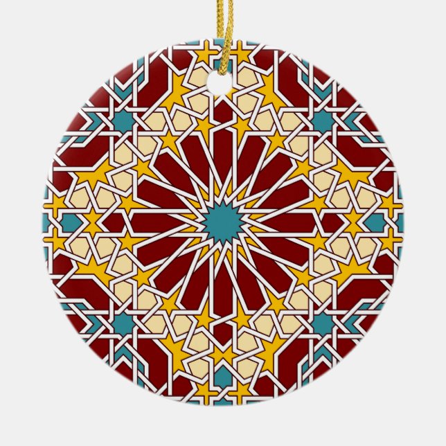 Islamische geometrische Musterverzierung Keramik Ornament (Vorne)
