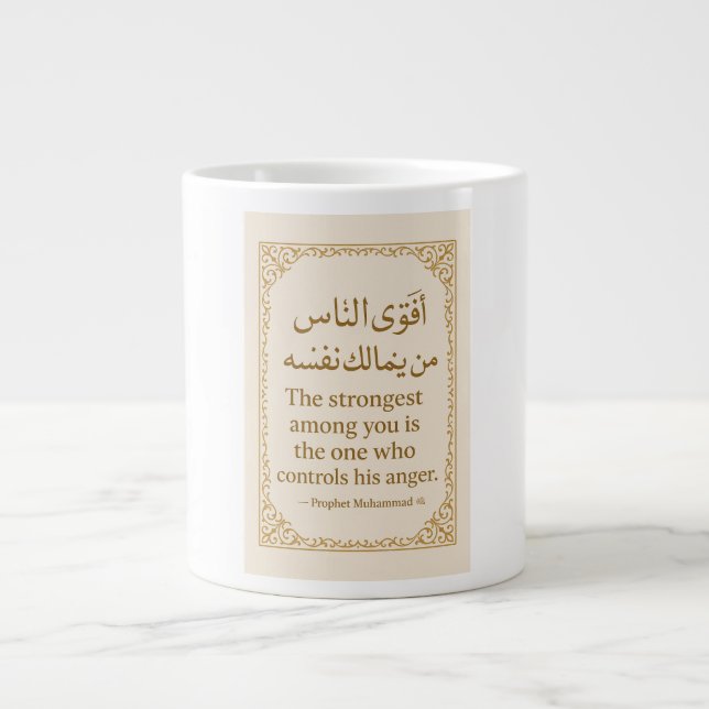 Islamische Hadith-Tasse - Stärke kontrolliert die  Jumbo-Tasse (Vorderseite)