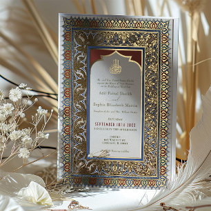 Islamische Heirat Grüne Hochzeit Ottoman Türkisch Folieneinladung