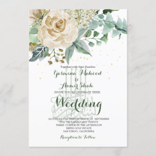 Islamische Hochzeit Bismillah Elegante Rose Einladung