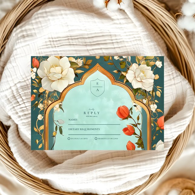Islamische Hochzeit der Flora, Nikah, Walima, Bism RSVP Karte (Von Creator hochgeladen)