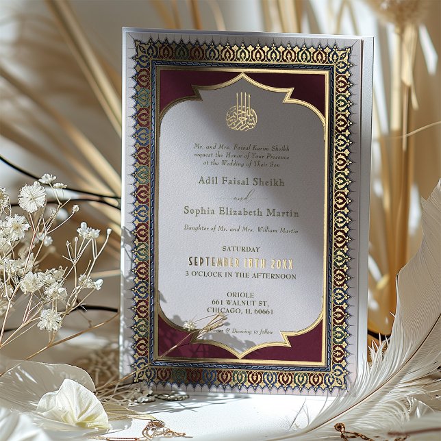 Islamische Hochzeit der Lila Goldmedaille Folieneinladung (Von Creator hochgeladen)