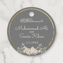 Islamische Hochzeit in Grau und Gold Geschenkanhänger