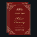 Islamische Hochzeit in Mehndi Red Gold Einladung<br><div class="desc">Rotes Gold Mehndi islamische Hochzeit Einladung. Luxuriöse henna Zeremonie Karte für die Gäste der Braut und Bräutigam. Es gibt eine schöne Vintage Grenze in den Ecken. Personalisieren Sie alle geschriebenen Informationen. Ein weißer weißer Umschlag ist im Lieferumfang enthalten.</div>