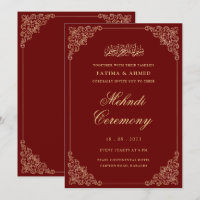 Islamische Hochzeit in Mehndi Red Gold