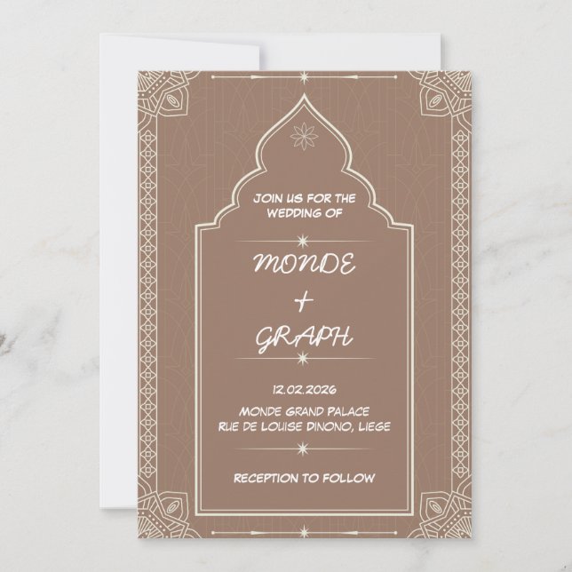 Islamische Hochzeitseinladungen Kunst Einladung (Vorderseite)