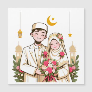 Islamische Kunst Nikah muslimische Groom und Brieg Magnetkarte