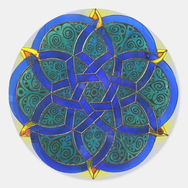 Islamische Kunst Runder Aufkleber (Vorderseite)