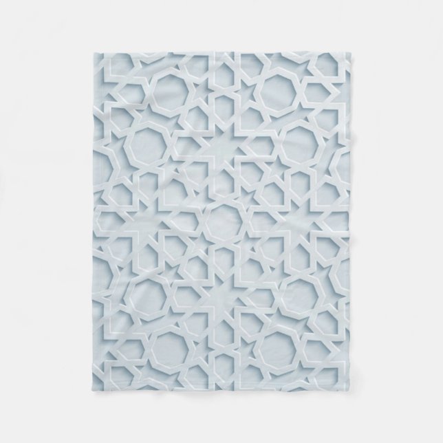 islamische marokkanische geometrische Musterdecke Fleecedecke (Vorderseite)