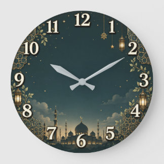 Islamische Moschee-Wanduhr | Ramadan-Nacht Große Wanduhr