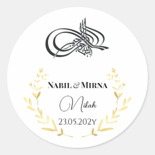 Islamische Nikah Hochzeit Gefallen Runder Aufkleber