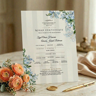 Islamische Nikah-Urkunde | Blue Lily Floral