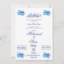 Islamische Save-the-Date-Karte Königlich Blau Aqua