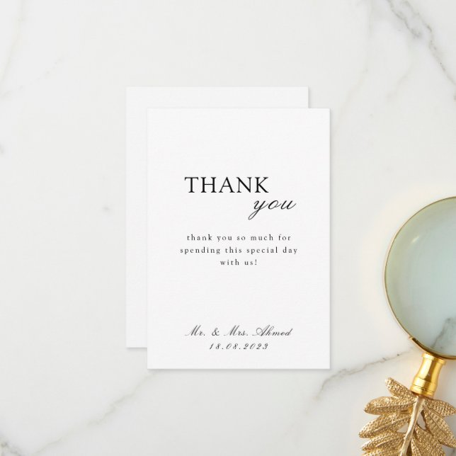 Islamische Skripthochzeit Dankeskarte (Vorderseite/Rückseite Beispiel)