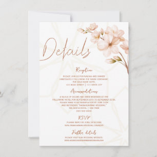 Islamische Terracotta Floral Nikah Walima Details Einladung