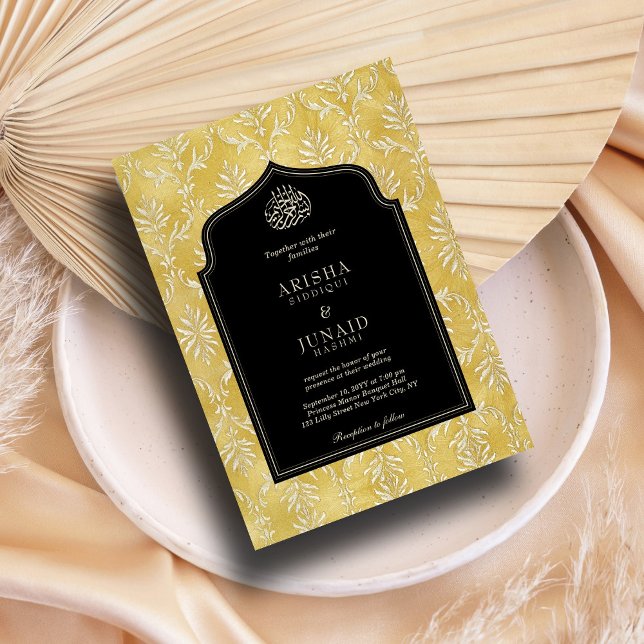 Islamische und königliche Goldene Damaske-Hochzeit Einladung (Von Creator hochgeladen)