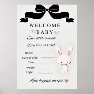 Islamischer Baby Shower Poster – Willkommen Baby M
