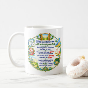 Islamischer Gedicht Halal & Haram Bogen Blumen Tas Kaffeetasse