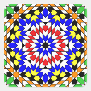 Islamischer geometrischer Musteraufkleber Quadratischer Aufkleber