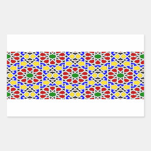 Islamischer geometrischer Musteraufkleber Rechteckiger Aufkleber