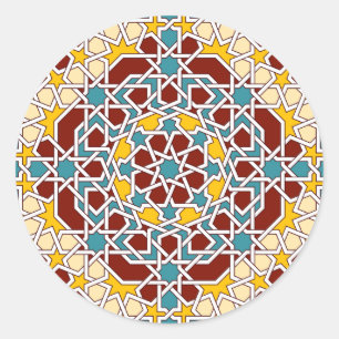 Islamischer geometrischer Musteraufkleber Runder Aufkleber
