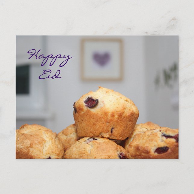Islamischer Happy Eid Kareem Süßigkeiten Muffins c Postkarte (Vorderseite)