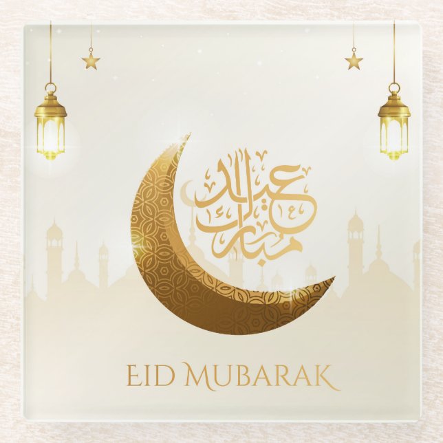 Islamischer Magischer Ramadan Lantern - Eid Mubara Glasuntersetzer (Vorderseite)
