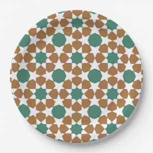 Islamisches Arabisches Geometrisches Motiv Pappteller