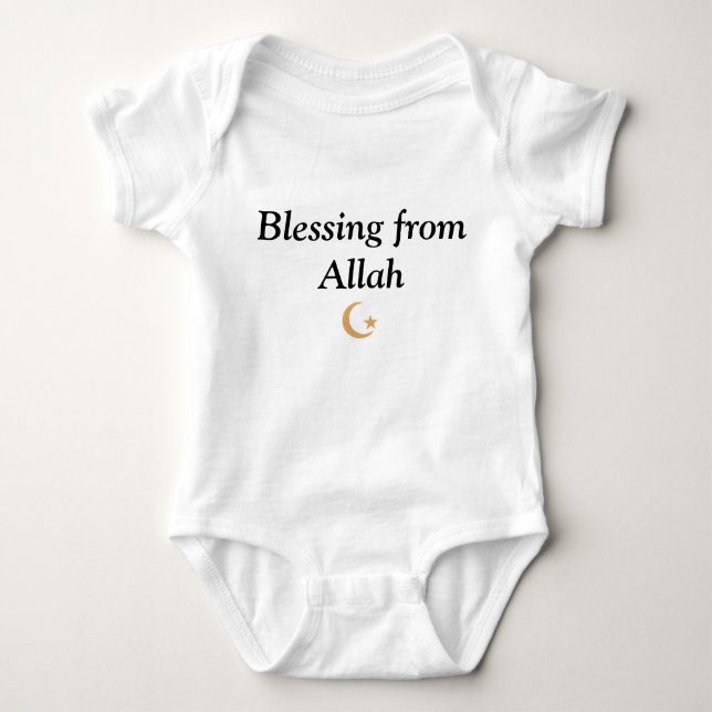 Islamisches Baby Jersey Bodysuit Segen von Allah Baby Strampler (Vorderseite)