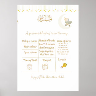 Islamisches Baby Shower Vorhersage Spiel Bundle, Poster