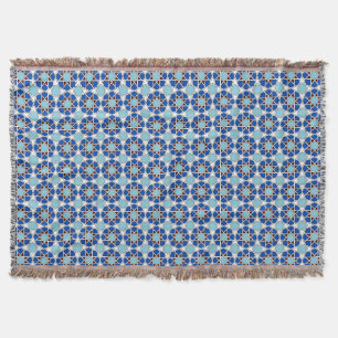 Islamisches Blau-Weiß-Marokkanisches Geometrisches Decke