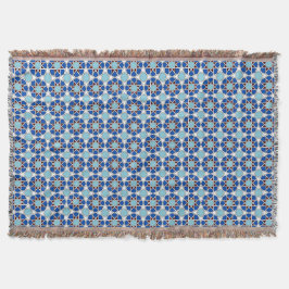 Islamisches blaues weißes marokkanisches decke