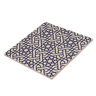 Islamisches Blaues weißes marokkanisches geometris Fliese