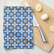 Islamisches Blaues weißes marokkanisches geometris