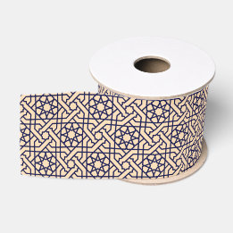 Islamisches Blaues weißes marokkanisches geometris Ripsband