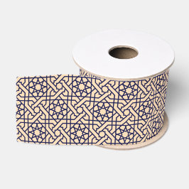Islamisches Blaues weißes marokkanisches geometris Ripsband