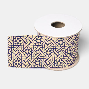 Islamisches Blaues weißes marokkanisches geometris Ripsband