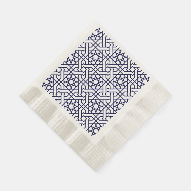 Islamisches Blaues weißes marokkanisches geometris Serviette (Ecke)