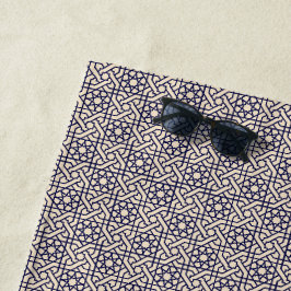 Islamisches Blaues weißes marokkanisches geometris Strandtuch